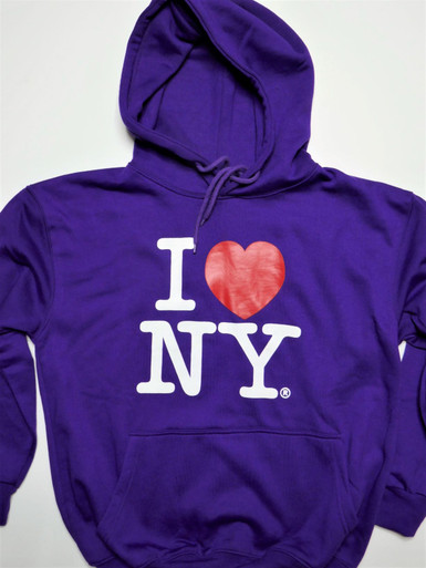 I Love NY Hoodies for Adults Purple