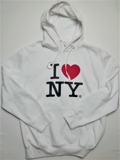 I Love NY Hoodies for Adults White