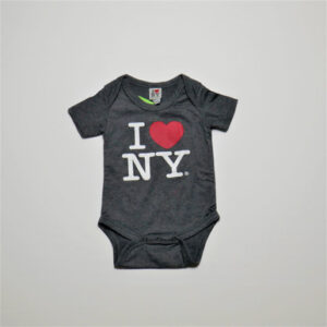 I Love NY Onesies for 6-24 months Charcoal