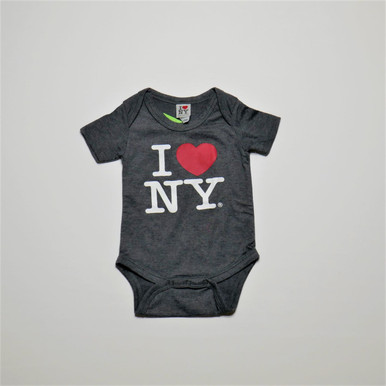 I Love NY Onesies for 6-24 months Charcoal