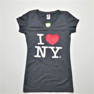 I Love NY V-Neck Ladies T-Shirts Anthracite
