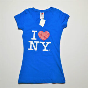 I Love NY V-Neck Ladies T-Shirts Blue
